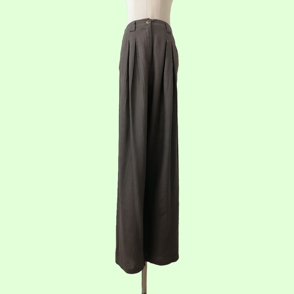 Pants - sz: S, dark gray linen/cotton blend loose fit pants by BLUSH MARK